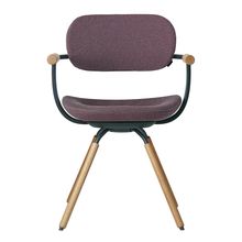 ［ 公式ストアモデル ・ 組立式 ] バーテブラ03 （vertebra03） 4本脚 （ 座面回転 ） KG-877SD-G1X4C　木タイプ / オークライト 本体 :  G1 / ダークグリーン ［ SD張地 : X4 / グレイッシュパープル ]