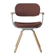 ［ 公式ストアモデル ・ 組立式 ] バーテブラ03 （vertebra03） 4本脚 （ 座面回転 ） KG-877SD-L4D9C　木タイプ / オークライト 本体 :  L4 / ペールオリーブ ［ SD張地 : D9 / ディープオレンジ ]