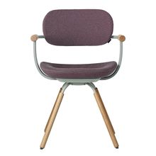 ［ 公式ストアモデル ・ 組立式 ] バーテブラ03 （vertebra03） 4本脚 （ 座面回転 ） KG-877SD-L4X4C　木タイプ / オークライト 本体 :  L4 / ペールオリーブ ［ SD張地 : X4 / グレイッシュパープル ]