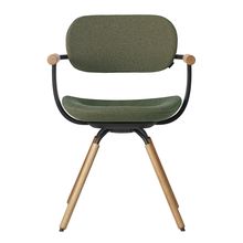 ［ 公式ストアモデル ・ 組立式 ] バーテブラ03 （vertebra03） 4本脚 （ 座面回転 ） KG-877SD-T1Q3C　木タイプ / オークライト 本体 :  T1 / ブラックT ［ SD張地 : Q3 / リーフグリーン ]