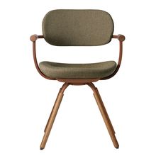 ［ 公式ストアモデル ・ 組立式 ] バーテブラ03 （vertebra03） 4本脚 （ 座面回転 ） KG-899CD-F2L2C　木タイプ / オークダーク 本体 :  F2 / チェスナットブラウン ［ CD張地 : L2 / ダークオリーブ ]