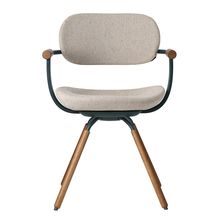 ［ 公式ストアモデル ・ 組立式 ] バーテブラ03 （vertebra03） 4本脚 （ 座面回転 ） KG-899CD-G1H9C　木タイプ / オークダーク 本体 :  G1 / ダークグリーン ［ CD張地 : H9 / エクリュベージュ ]