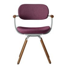 ［ 公式ストアモデル ・ 組立式 ] バーテブラ03 （vertebra03） 4本脚 （ 座面回転 ） KG-899CD-L4X7C　木タイプ / オークダーク 本体 :  L4 / ペールオリーブ ［ CD張地 : X7 / プラムパープル ]