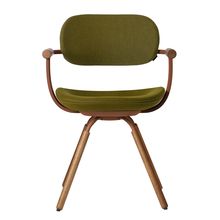 ［ 公式ストアモデル ・ 組立式 ] バーテブラ03 （vertebra03） 4本脚 （ 座面回転 ） KG-899KC-F223C　木タイプ / オークダーク 本体 :  F2 / チェスナットブラウン ［ Knoll Textiles KC張地 : 23 / Fern ]