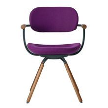 ［ 公式ストアモデル ・ 組立式 ] バーテブラ03 （vertebra03） 4本脚 （ 座面回転 ） KG-899KC-G124C　木タイプ / オークダーク 本体 :  G1 / ダークグリーン ［ Knoll Textiles KC張地 : 24 / Iris ]