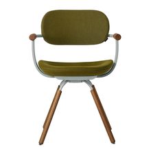 ［ 公式ストアモデル ・ 組立式 ] バーテブラ03 （vertebra03） 4本脚 （ 座面回転 ） KG-899KC-L423C　木タイプ / オークダーク 本体 :  L4 / ペールオリーブ ［ Knoll Textiles KC張地 : 23 / Fern ]