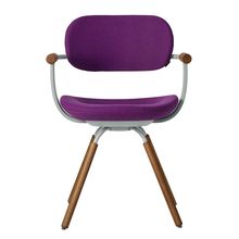 ［ 公式ストアモデル ・ 組立式 ] バーテブラ03 （vertebra03） 4本脚 （ 座面回転 ） KG-899KC-L424C　木タイプ / オークダーク 本体 :  L4 / ペールオリーブ ［ Knoll Textiles KC張地 : 24 / Iris ]