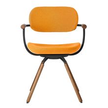 ［ 公式ストアモデル ・ 組立式 ] バーテブラ03 （vertebra03） 4本脚 （ 座面回転 ） KG-899KC-T14C　木タイプ / オークダーク 本体 :  T1 / ブラックT ［ Knoll Textiles KC張地 : 4 / Zest ]