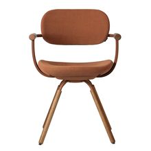 ［ 公式ストアモデル ・ 組立式 ] バーテブラ03 （vertebra03） 4本脚 （ 座面回転 ） KG-899KS-F211C　木タイプ / オークダーク 本体 :  F2 / チェスナットブラウン ［ Knoll Textiles KS張地 : 11 / Penny ]