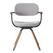 ［ 公式ストアモデル ・ 組立式 ] バーテブラ03 （vertebra03） 4本脚 （ 座面回転 ） KG-899KS-G114C　木タイプ / オークダーク 本体 :  G1 / ダークグリーン ［ Knoll Textiles KS張地 : 14 / Foil ]