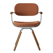 ［ 公式ストアモデル ・ 組立式 ] バーテブラ03 （vertebra03） 4本脚 （ 座面回転 ） KG-899KS-L411C　木タイプ / オークダーク 本体 :  L4 / ペールオリーブ ［ Knoll Textiles KS張地 : 11 / Penny ]