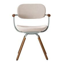 ［ 公式ストアモデル ・ 組立式 ] バーテブラ03 （vertebra03） 4本脚 （ 座面回転 ） KG-899KS-L413C　木タイプ / オークダーク 本体 :  L4 / ペールオリーブ ［ Knoll Textiles KS張地 : 13 / Grain ]