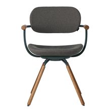 ［ 公式ストアモデル ・ 組立式 ] バーテブラ03 （vertebra03） 4本脚 （ 座面回転 ） KG-899SD-G1C3C　木タイプ / オークダーク 本体 :  G1 / ダークグリーン ［ SD張地 : C3 / ダークグレーC ]