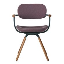 ［ 公式ストアモデル ・ 組立式 ] バーテブラ03 （vertebra03） 4本脚 （ 座面回転 ） KG-899SD-G1X4C　木タイプ / オークダーク 本体 :  G1 / ダークグリーン ［ SD張地 : X4 / グレイッシュパープル ]