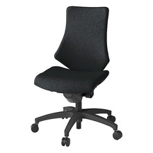 エフチェア クロス・ハイバック 肘なし 抵抗付ウレタン双輪キャスター [ ベース:ブラック / 張地:ブラックT ] KG130SAM-T1T1