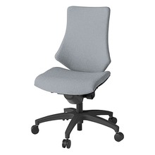 エフチェア クロス・ハイバック 肘なし 抵抗付ウレタン双輪キャスター [ ベース:ブラック / 張地:ホワイトグレーT ] KG130SAM-T1T7