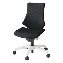 エフチェア クロス・ハイバック 肘なし 抵抗付ウレタン双輪キャスター [ ベース:ホワイト / 張地:ブラックT ] KG130SAM-W9T1
