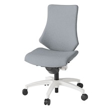 エフチェア クロス・ハイバック 肘なし 抵抗付ウレタン双輪キャスター [ ベース:ホワイト / 張地:ホワイトグレーT ] KG130SAM-W9T7