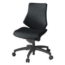 エフチェア クロス・ローバック 肘なし 抵抗付ウレタン双輪キャスター [ ベース:ブラック / 張地:ブラックT ] KG140SAM-T1T1