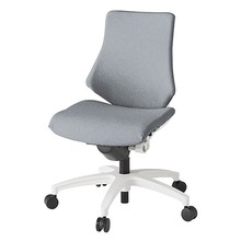 エフチェア クロス・ローバック 肘なし 抵抗付ウレタン双輪キャスター [ ベース:ホワイト / 張地:ホワイトグレーT ] KG140SAM-W9T7