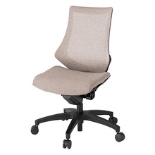 エフチェア メッシュバック 肘なし 抵抗付ウレタン双輪キャスター [ ベース:ブラック / 張地:グレイッシュブラウン ] KG170JEM-T1F6