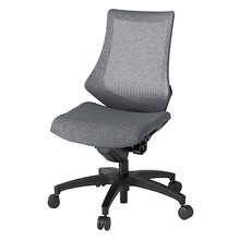 エフチェア メッシュバック 肘なし 抵抗付ウレタン双輪キャスター [ ベース:ブラック / 張地:ダークグレーT ] KG170JEM-T1T3