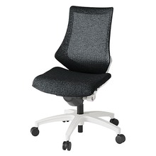 エフチェア メッシュバック 肘なし 抵抗付ウレタン双輪キャスター [ ベース:ホワイト / 張地:ブラックT ] KG170JEM-W9T1