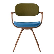 [ 公式ストアモデル ・ 組立式 ] バーテブラ03 ( vertebra03 ) 4本脚 （ 座面回転 ） KG855KCF10C23C 本体 : F2 / チェスナットブラウン KC張地コンビ張り 座 : 10 / Ocean×背 : 23 / Fern ]