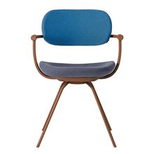 [ 公式ストアモデル ・ 組立式 ] バーテブラ03 ( vertebra03 ) 4本脚 （ 座面回転 ） KG855KCF14C10C 本体 : F2 / チェスナットブラウン KC張地コンビ張り 座 : 14 / Granite×背 : 10 / Ocean ]