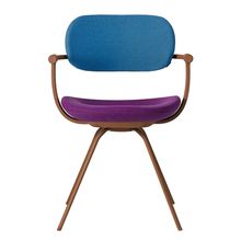 [ 公式ストアモデル ・ 組立式 ] バーテブラ03 ( vertebra03 ) 4本脚 （ 座面回転 ） KG855KCF24C10C 本体 : F2 / チェスナットブラウン KC張地コンビ張り 座 : 24 / Iris×背 : 10 / Ocean ]