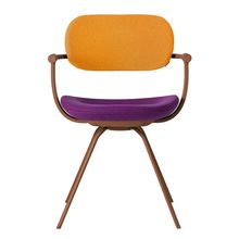 [ 公式ストアモデル ・ 組立式 ] バーテブラ03 ( vertebra03 ) 4本脚 （ 座面回転 ） KG855KCF24C4C 本体 : F2 / チェスナットブラウン KC張地コンビ張り 座 : 24 / Iris×背 : 4 / Zest ]