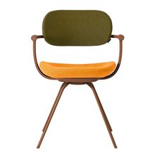 [ 公式ストアモデル ・ 組立式 ] バーテブラ03 ( vertebra03 ) 4本脚 （ 座面回転 ） KG855KCF4C23C 本体 : F2 / チェスナットブラウン KC張地コンビ張り 座 : 4 / Zest×背 : 23 / Fern ]