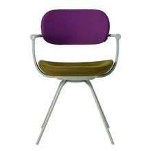 [ 公式ストアモデル ・ 組立式 ] バーテブラ03 ( vertebra03 ) 4本脚 （ 座面回転 ） KG855KCL23C24C 本体 : L4 / ペールオリーブ KC張地コンビ張り 座 : 23 / Fern×背 : 24 / Iris ]