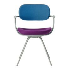 [ 公式ストアモデル ・ 組立式 ] バーテブラ03 ( vertebra03 ) 4本脚 （ 座面回転 ） KG855KCL24C10C 本体 : L4 / ペールオリーブ KC張地コンビ張り 座 : 24 / Iris×背 : 10 / Ocean ]