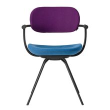 [ 公式ストアモデル ・ 組立式 ] バーテブラ03 ( vertebra03 ) 4本脚 （ 座面回転 ） KG855KCT10C24C 本体 : T1 / ブラックT KC張地コンビ張り 座 : 10 / Ocean×背 : 24 / Iris ]