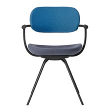 [ 公式ストアモデル ・ 組立式 ] バーテブラ03 ( vertebra03 ) 4本脚 （ 座面回転 ） KG855KCT14C10C 本体 : T1 / ブラックT KC張地コンビ張り 座 : 14 / Granite×背 : 10 / Ocean ]