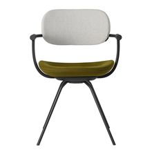 [ 公式ストアモデル ・ 組立式 ] バーテブラ03 ( vertebra03 ) 4本脚 （ 座面回転 ） KG855KCT23C2C 本体 : T1 / ブラックT KC張地コンビ張り 座 : 23 / Fern×背 : 2 / Gravel ]