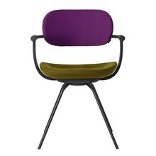 [ 公式ストアモデル ・ 組立式 ] バーテブラ03 ( vertebra03 ) 4本脚 （ 座面回転 ） KG855KCT23C24C 本体 : T1 / ブラックT KC張地コンビ張り 座 : 23 / Fern×背 : 24 / Iris ]