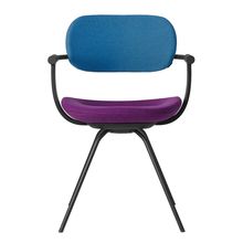 [ 公式ストアモデル ・ 組立式 ] バーテブラ03 ( vertebra03 ) 4本脚 （ 座面回転 ） KG855KCT24C10C 本体 : T1 / ブラックT KC張地コンビ張り 座 : 24 / Iris×背 : 10 / Ocean ]