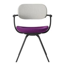 [ 公式ストアモデル ・ 組立式 ] バーテブラ03 ( vertebra03 ) 4本脚 （ 座面回転 ） KG855KCT24C2C 本体 : T1 / ブラックT KC張地コンビ張り 座 : 24 / Iris×背 : 2 / Gravel ]