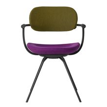 [ 公式ストアモデル ・ 組立式 ] バーテブラ03 ( vertebra03 ) 4本脚 （ 座面回転 ） KG855KCT24C23C 本体 : T1 / ブラックT KC張地コンビ張り 座 : 24 / Iris×背 : 23 / Fern ]