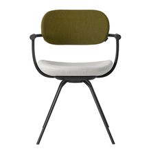 [ 公式ストアモデル ・ 組立式 ] バーテブラ03 ( vertebra03 ) 4本脚 （ 座面回転 ） KG855KCT2C23C 本体 : T1 / ブラックT KC張地コンビ張り 座 : 2 / Gravel×背 : 23 / Fern ]