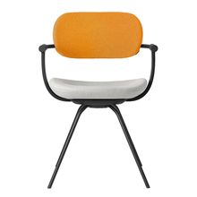 [ 公式ストアモデル ・ 組立式 ] バーテブラ03 ( vertebra03 ) 4本脚 （ 座面回転 ） KG855KCT2C4C 本体 : T1 / ブラックT KC張地コンビ張り 座 : 2 / Gravel×背 : 4 / Zest ]