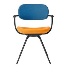 [ 公式ストアモデル ・ 組立式 ] バーテブラ03 ( vertebra03 ) 4本脚 （ 座面回転 ） KG855KCT4C10C 本体 : T1 / ブラックT KC張地コンビ張り 座 : 4 / Zest×背 : 10 / Ocean ]