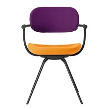 [ 公式ストアモデル ・ 組立式 ] バーテブラ03 ( vertebra03 ) 4本脚 （ 座面回転 ） KG855KCT4C24C 本体 : T1 / ブラックT KC張地コンビ張り 座 : 4 / Zest×背 : 24 / Iris ]