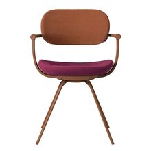 ［ 公式ストアモデル ・ 組立式 ] バーテブラ03 （vertebra03） 4本脚 （ 座面回転 ） KG855KSF10S11C 本体 :  F2 / チェスナットブラウン ［ KS張地コンビ張り 座 : 10 / Cranberry×背 : 11 / Penny ]