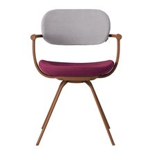 ［ 公式ストアモデル ・ 組立式 ] バーテブラ03 （vertebra03） 4本脚 （ 座面回転 ） KG855KS-F21014C 本体 :  F2 / チェスナットブラウン ［ KS張地コンビ張り 座 : 10 / Cranberry×背 : 14 / Foil ]