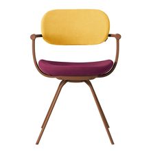 ［ 公式ストアモデル ・ 組立式 ] バーテブラ03 （vertebra03） 4本脚 （ 座面回転 ） KG855KSF10S4C 本体 :  F2 / チェスナットブラウン ［ KS張地コンビ張り 座 : 10 / Cranberry×背 : 4 / Mustard ]