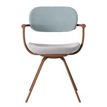 ［ 公式ストアモデル ・ 組立式 ] バーテブラ03 （vertebra03） 4本脚 （ 座面回転 ） KG855KSF14S5C 本体 :  F2 / チェスナットブラウン ［ KS張地コンビ張り 座 : 14 / Foil×背 : 5 / Sea Breeze ]