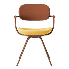 ［ 公式ストアモデル ・ 組立式 ] バーテブラ03 （vertebra03） 4本脚 （ 座面回転 ） KG855KSF4S11C 本体 :  F2 / チェスナットブラウン ［ KS張地コンビ張り 座 : 4 / Mustard×背 : 11 / Penny ]